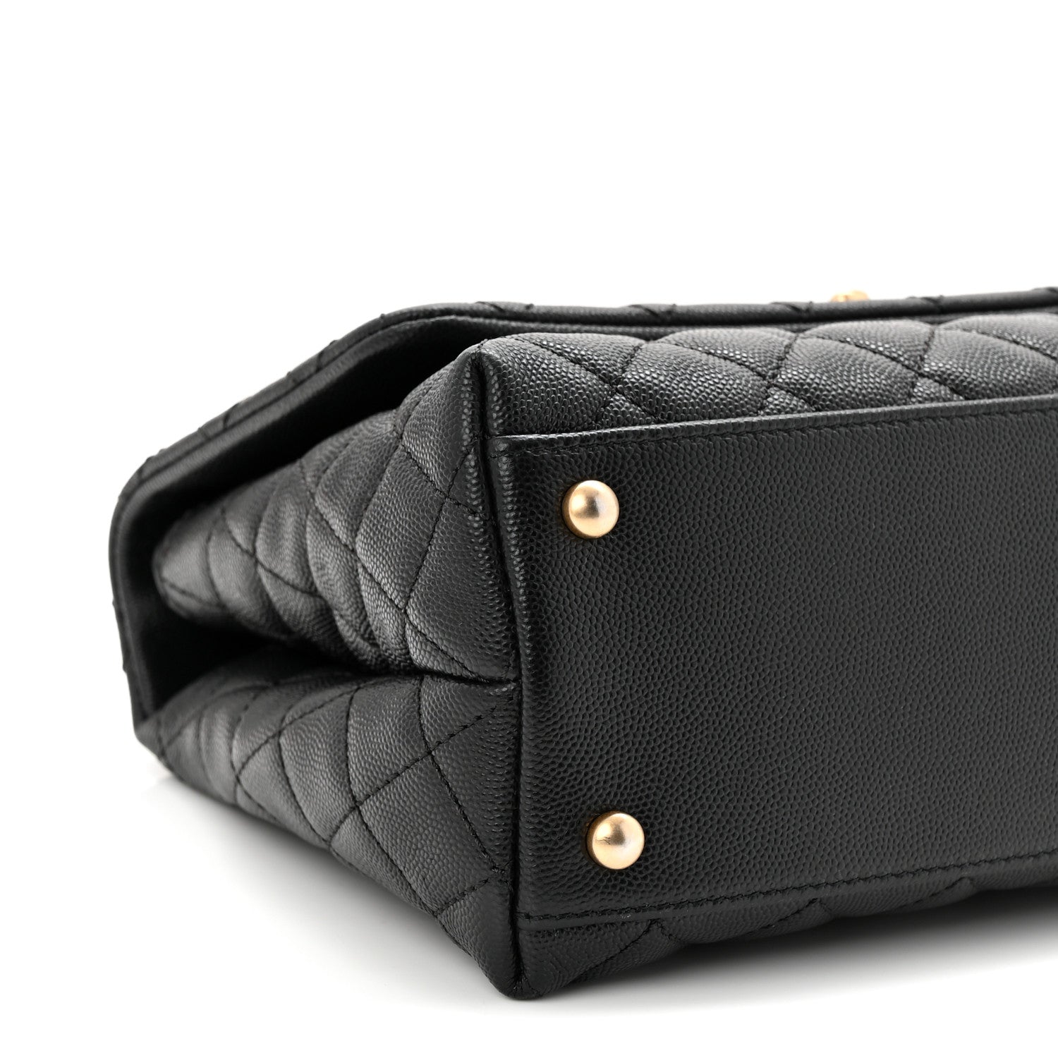 Chanel Caviar Lizard Embossed Quilted Small Coco Handle Flap Black 9 of 10