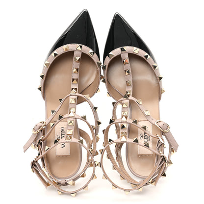 Valentino Garavani Patent Nappa Rockstud Ankle Strap 65mm Pumps 37 Black Poudre 2 of 9
