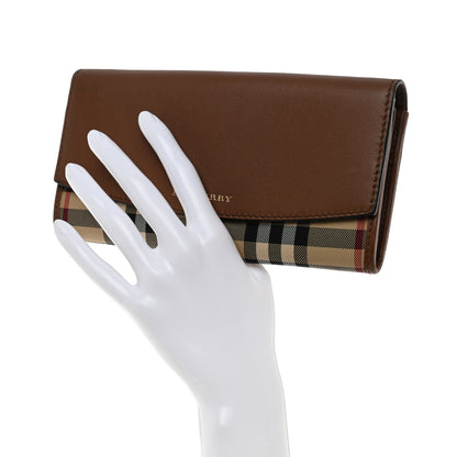 Burberry Calfskin Horseferry Check Porter Continental Wallet Tan 2 of 11