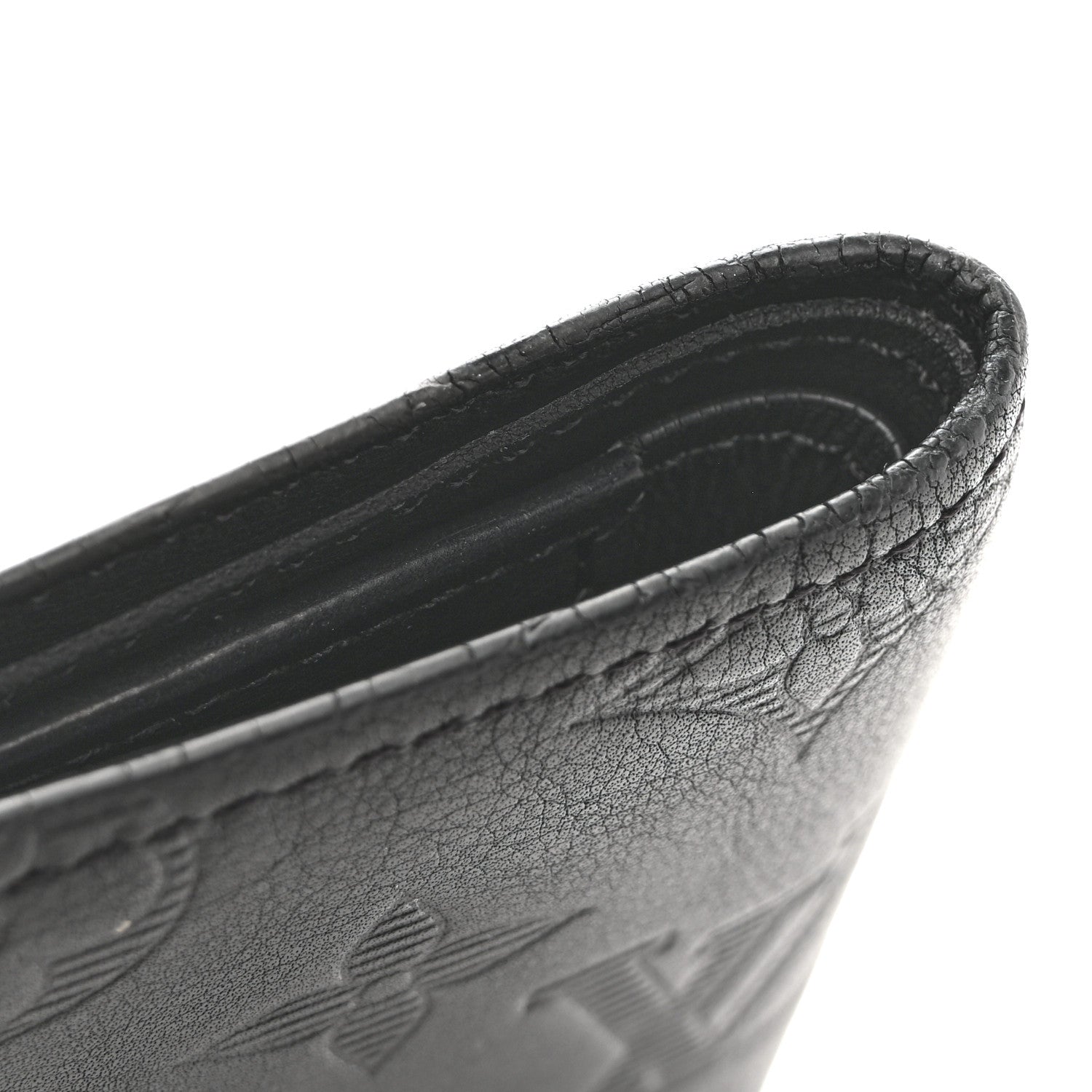 Louis Vuitton Calfskin Monogram Shadow Multiple Wallet Black 9 of 11