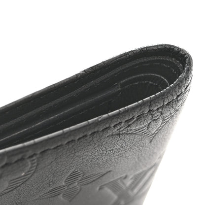 Louis Vuitton Calfskin Monogram Shadow Multiple Wallet Black 9 of 11