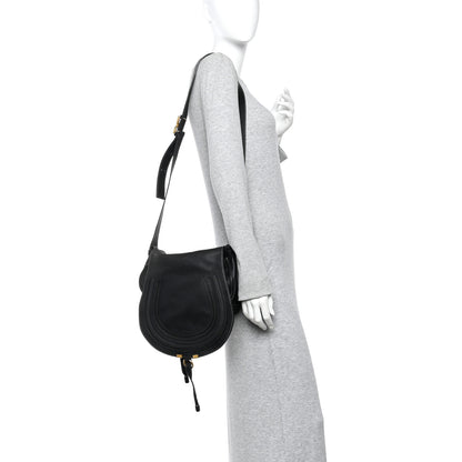 Chloe Grained Calfskin Medium Marcie Saddle Bag Black 2 of 19
