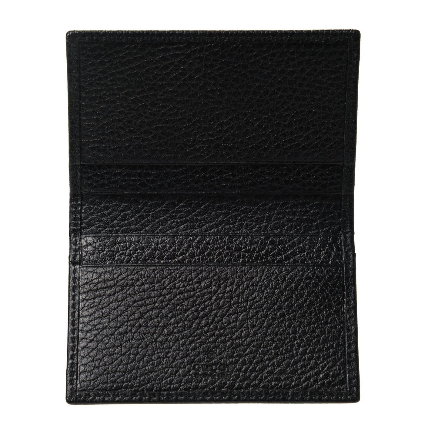 Pebbled Calfskin GG Marmont Card Case Black