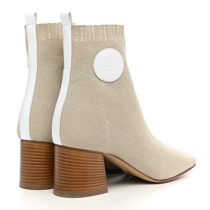 Hermes Knit Calfskin Volver 60 Ankle Boots 39 Nocciola 4 of 10