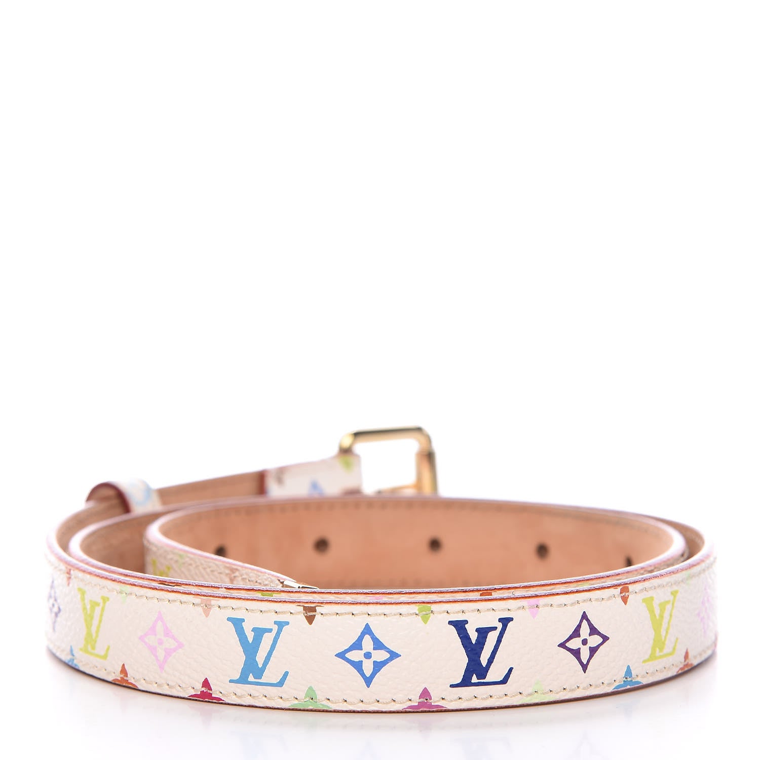 Louis Vuitton Monogram Multicolor Belt 80 32 White 3 of 8