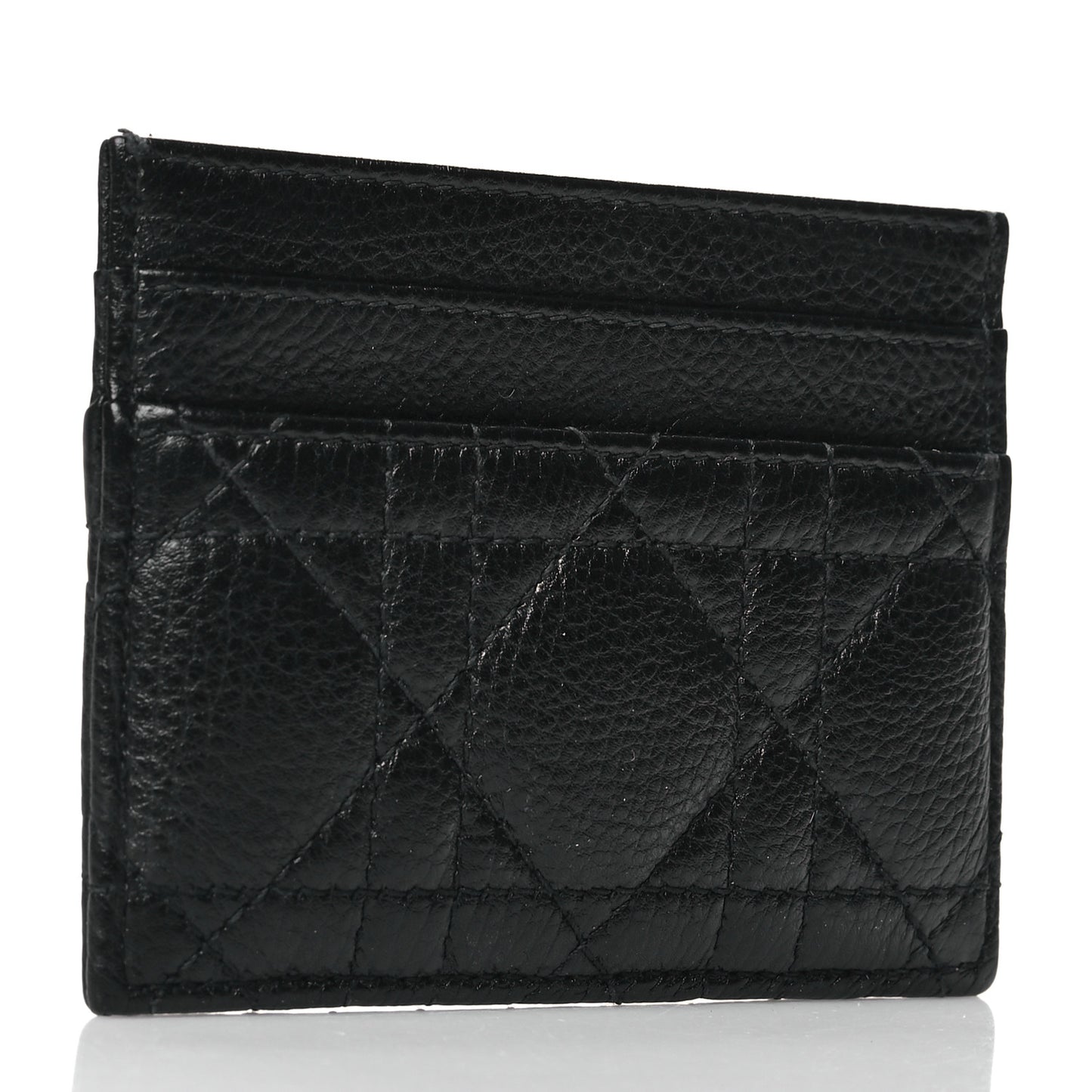 Supple Calfskin Cannage Caro Five-Slot Card Holder Black