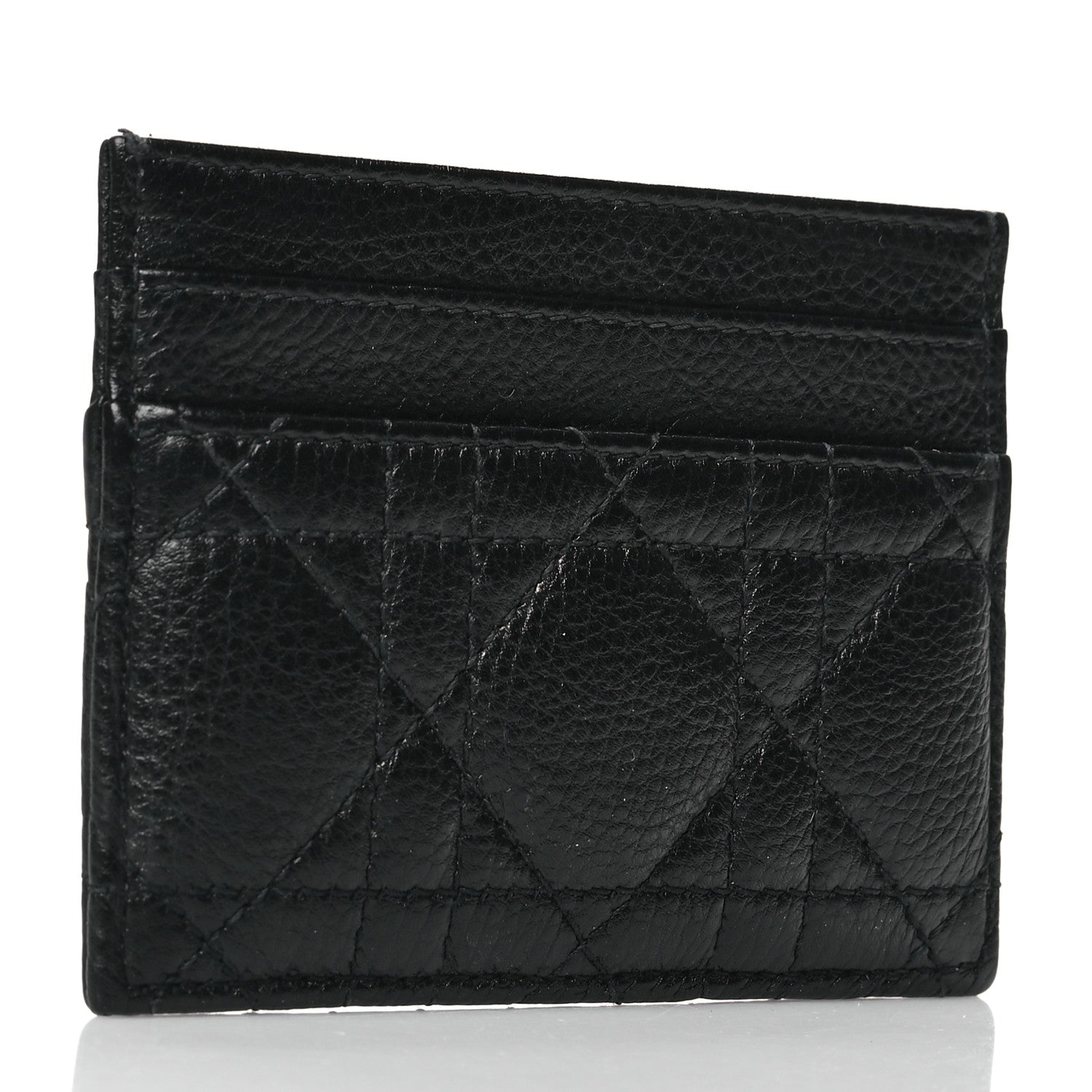 Christian Dior Supple Calfskin Cannage Caro Five-Slot Card Holder Black 3 of 11