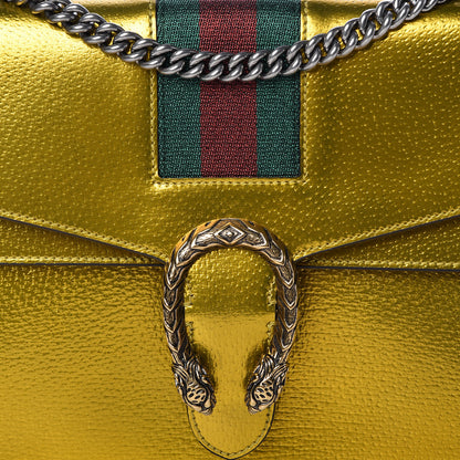 Gucci Metallic Calfskin Medium Dionysus Shoulder Bag Yellow 8 of 12