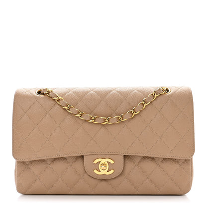 Chanel Caviar Quilted Medium Double Flap Beige 1 of 13