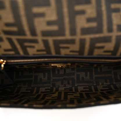 Fendi Fabric Jacquard FF 1974 Medium Baguette Tobacco Moro Black 5 of 12