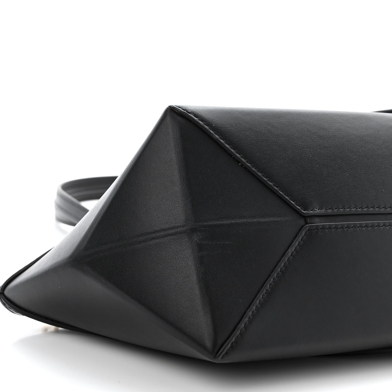 Loewe Shiny Calfskin Mini Cropped Puzzle Fold Tote Black 9 of 10