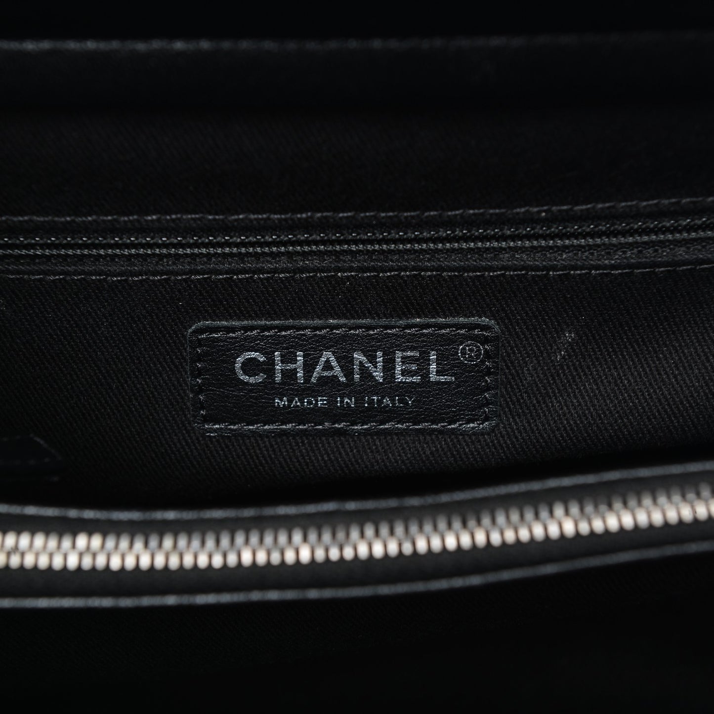 Metallic Goatskin Quilted Large City Rock Shopping Bag Black