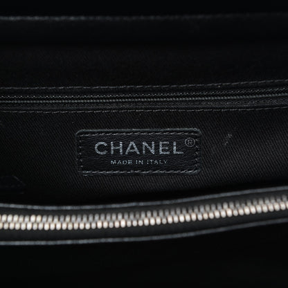 Chanel Metallic Goatskin Quilted Large City Rock Shopping Bag Black 6 of 7