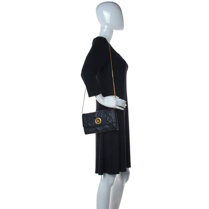 Versace Nappa Barocco Quilted Medusa Wallet On Chain Crossbody Black 2 of 9