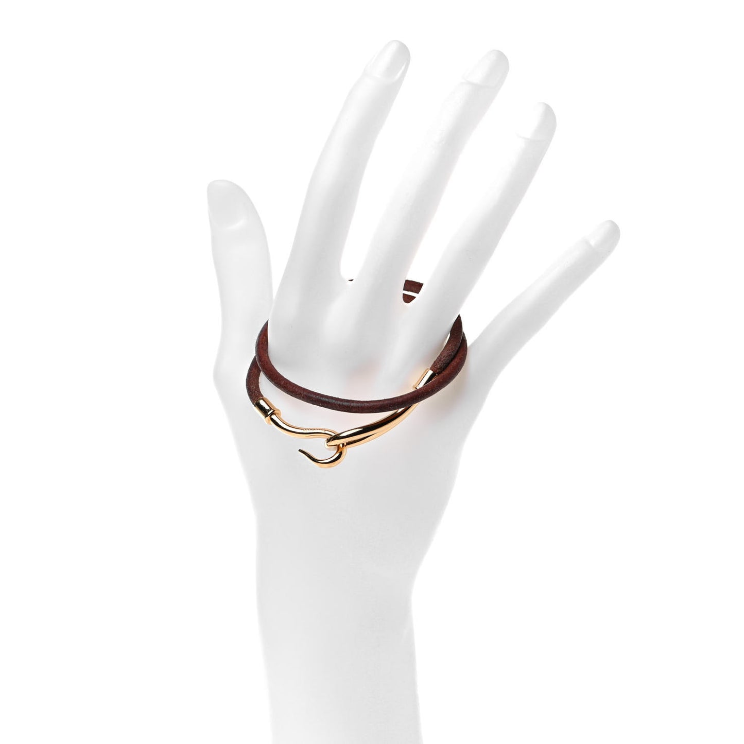Natural Bridle Jumbo Hook Double Tour Bracelet Bouton
