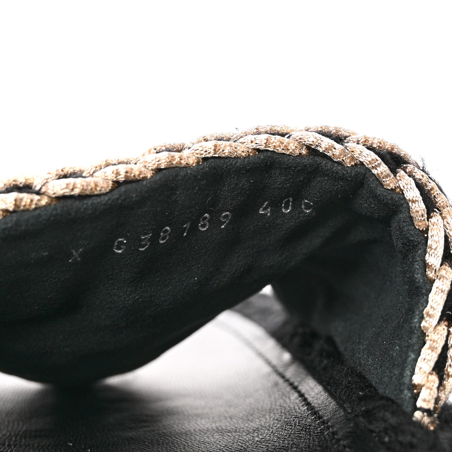 Braided Knit CC Mules 40 Black Gold