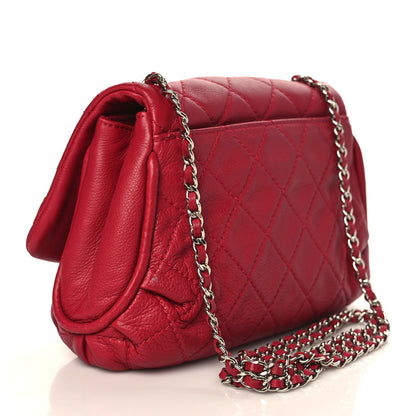 Chanel Calfskin Quilted CC Curvy Flap Red 2 of 8