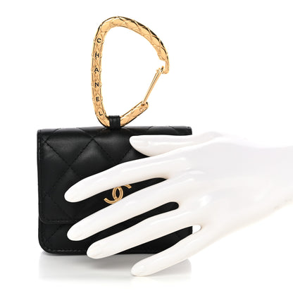 Chanel Lambskin Quilted CC Hook Card Holder Black 2 of 8