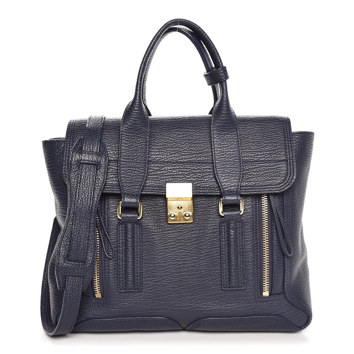 3.1 Textured Calfskin Medium Pashli Satchel Ink