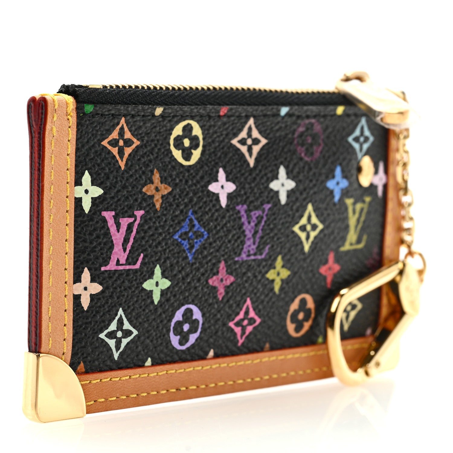 Louis Vuitton Monogram Multicolor Key Pouch Black 3 of 6