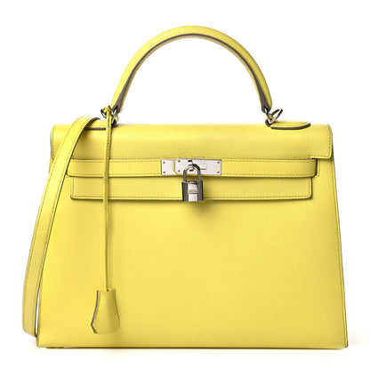 Hermes Epsom Kelly Sellier 32 Lime 1 of 12
