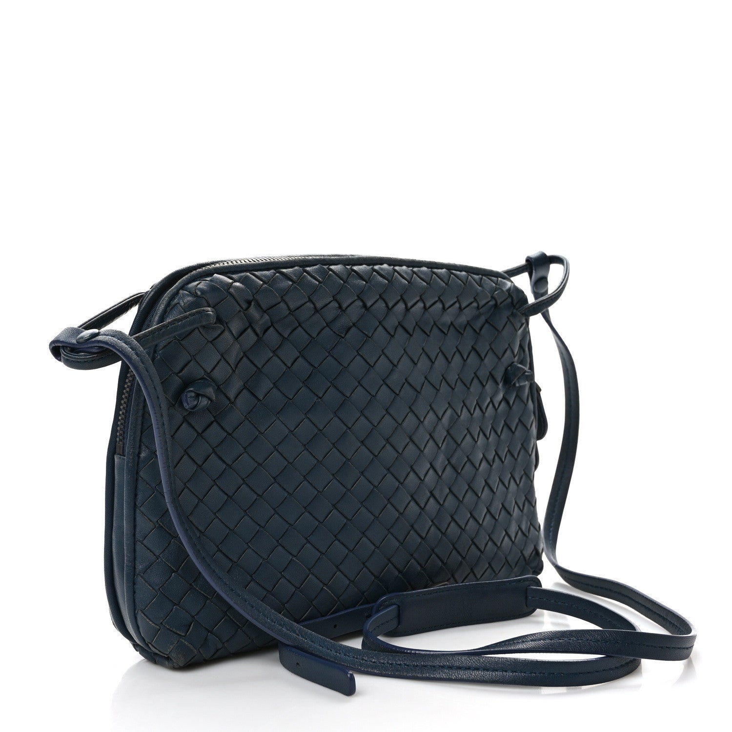 Bottega Veneta Nappa Intrecciato Nodini Crossbody Messenger Blue 3 of 10