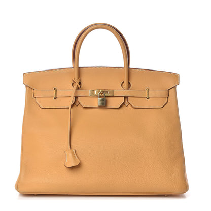 Hermes Taurillon Clemence Birkin 40 Sable 1 of 44