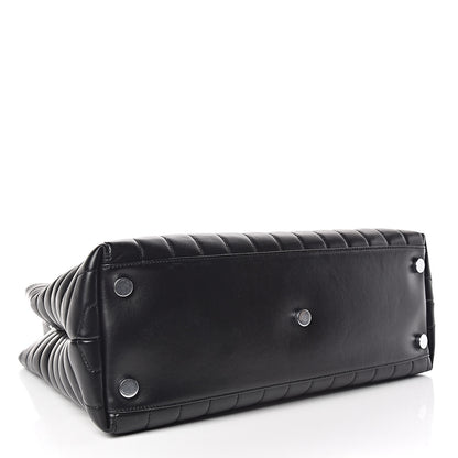 Saint Laurent Calfskin Y Quilted Monogram Large Loulou Shopper Black 4 of 10