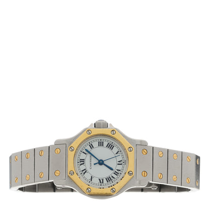 Cartier Stainless Steel 18K Yellow Gold 25mm Santos Octagon Automatic Watch 2 of 4