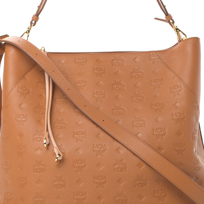 MCM Calfskin Ottomar Monogram Large Klara Hobo Cognac 8 of 12