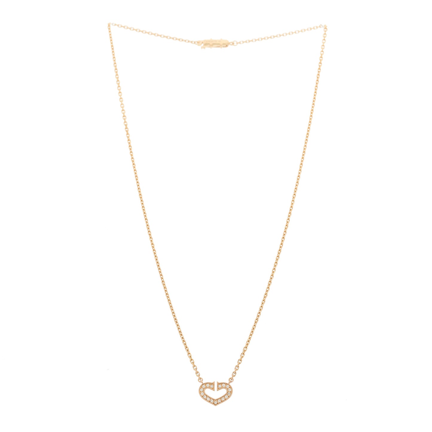 18K Yellow Gold Diamond Hearts And Symbols Pendant Necklace