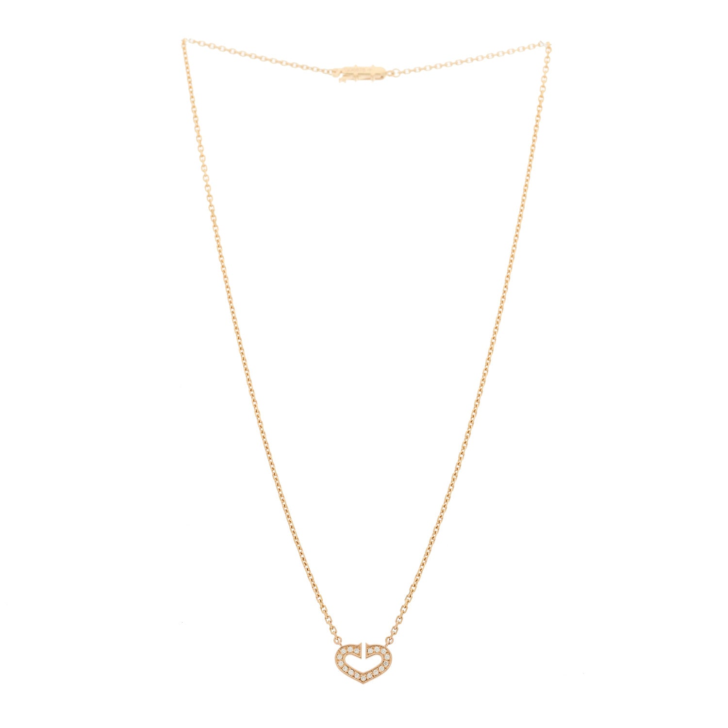 Cartier 18K Yellow Gold Diamond Hearts And Symbols Pendant Necklace 4 of 6
