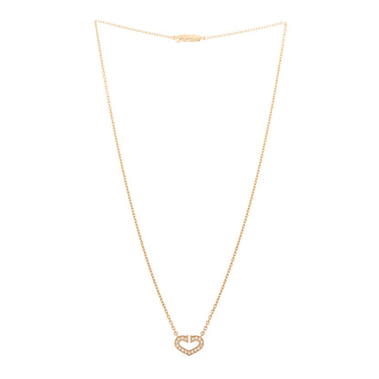 Cartier 18K Yellow Gold Diamond Hearts And Symbols Pendant Necklace 4 of 6