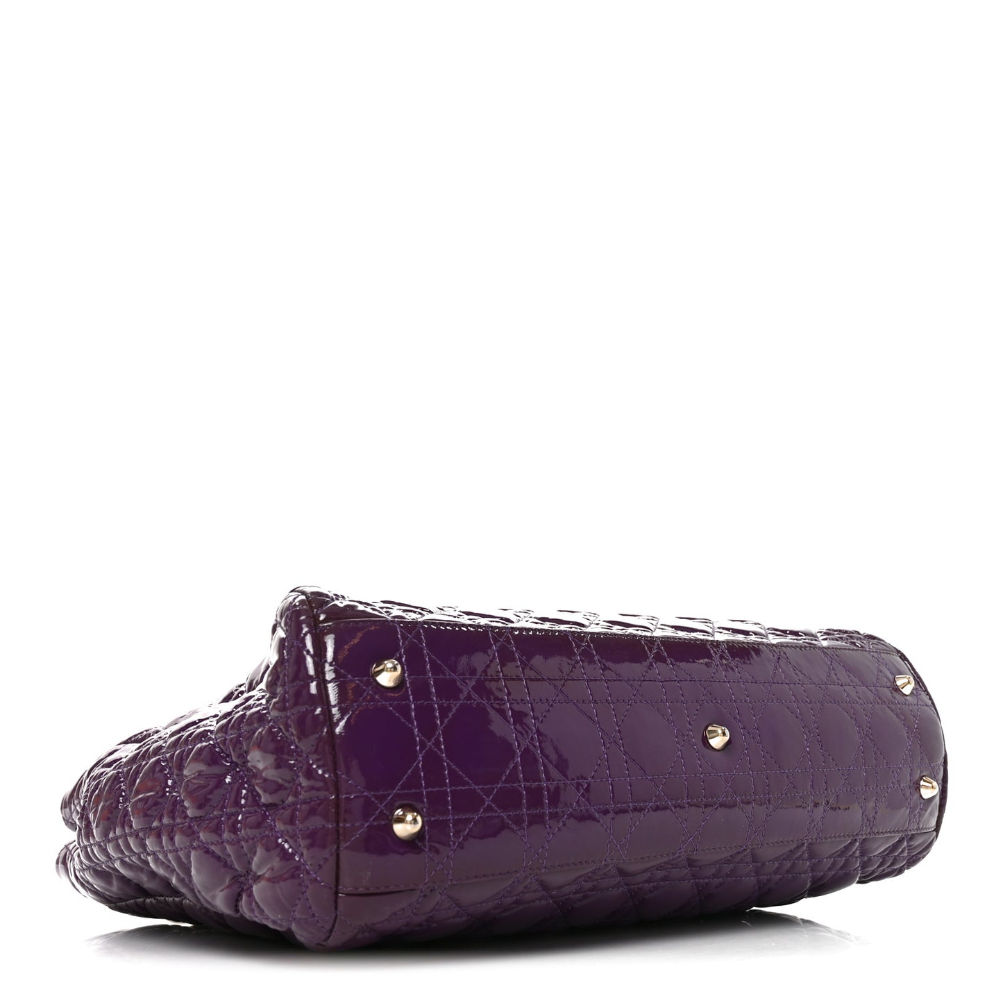 Patent Cannage Large Dior Soft Shopping Tote Purple