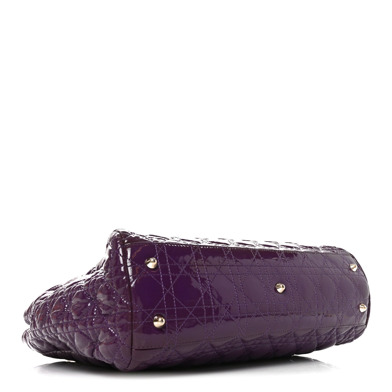 Christian Dior Patent Cannage Large Dior Soft Shopping Tote Purple 4 of 10