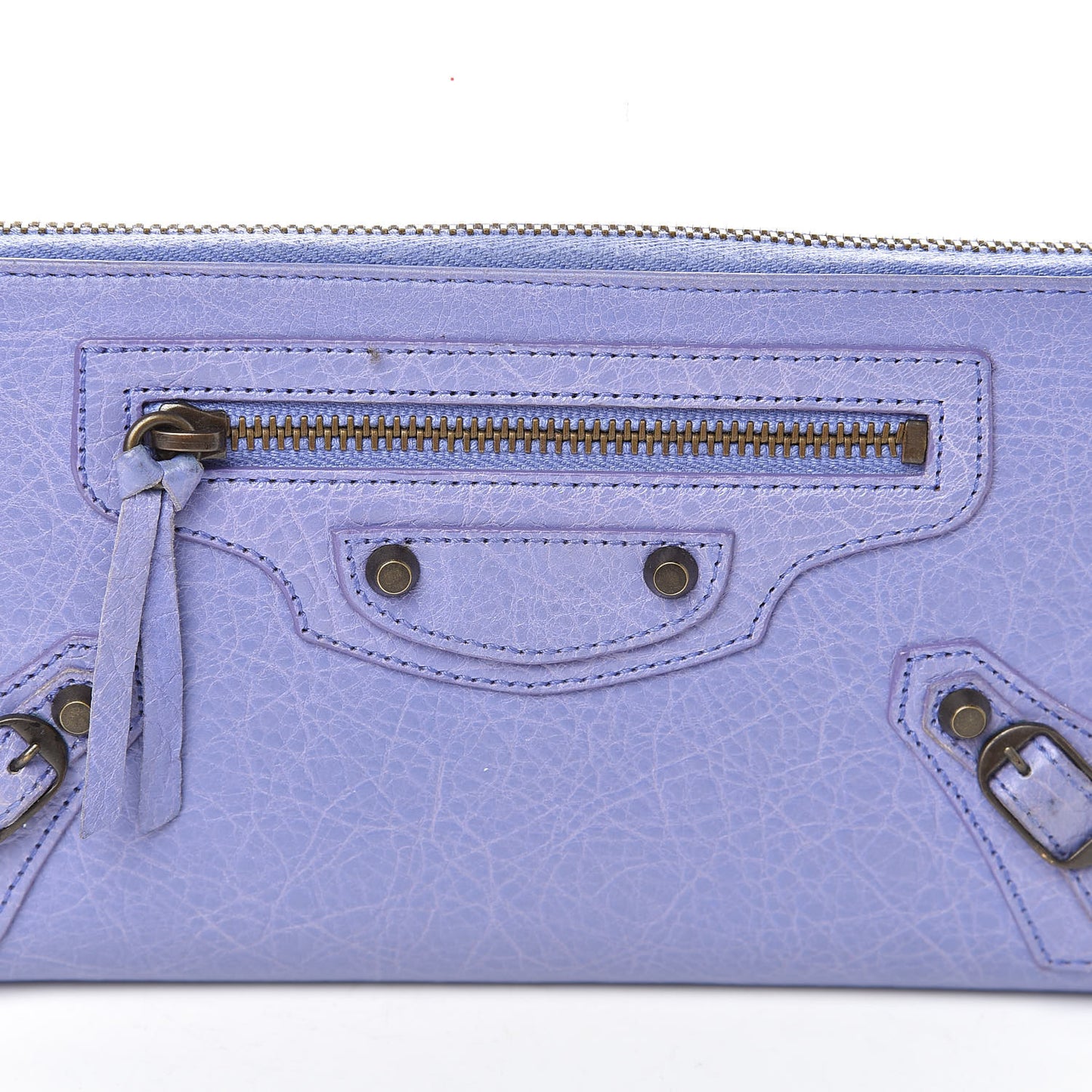 Agneau Classic Hardware Continental Zip Around Wallet Mauve