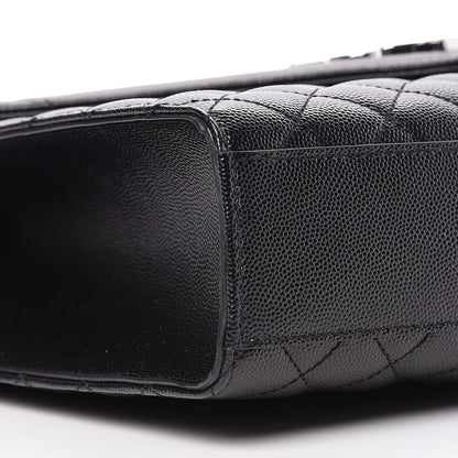 Saint Laurent Grain De Poudre Textured Mixed Matelasse Large Triquilt Monogram Satchel Black 5 of 11