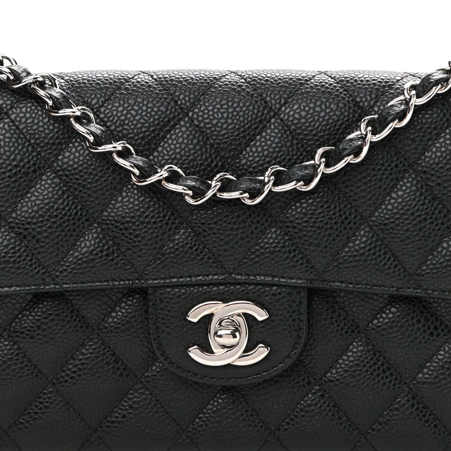 Caviar Quilted East West Flap Black