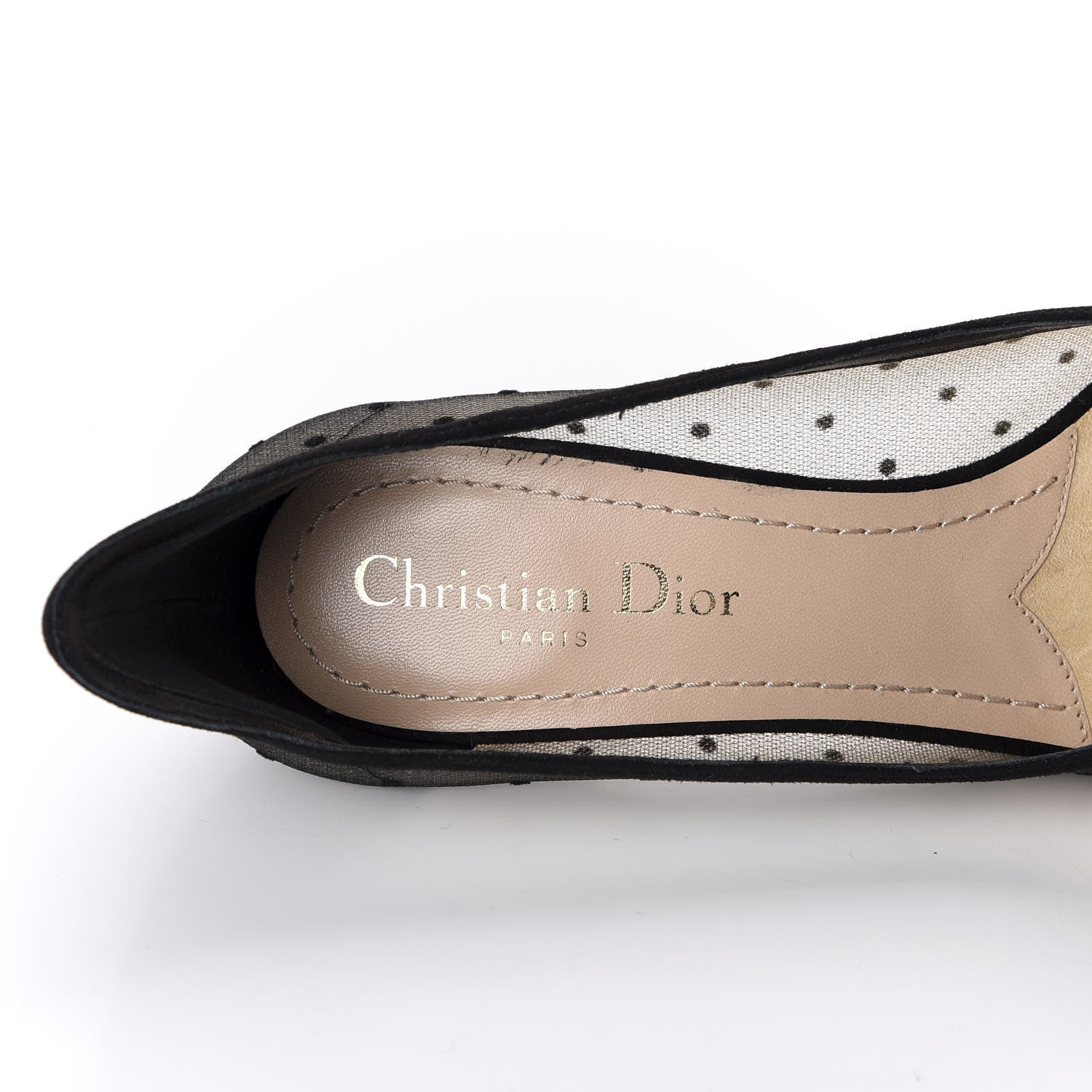 Christian Dior Suede Mesh Plumetis D-Sculpture Pumps 36.5 Black 7 of 9