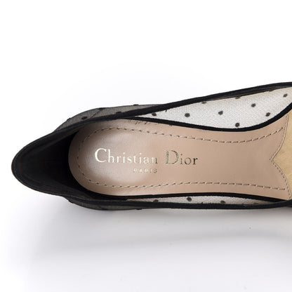 Christian Dior Suede Mesh Plumetis D-Sculpture Pumps 36.5 Black 7 of 9