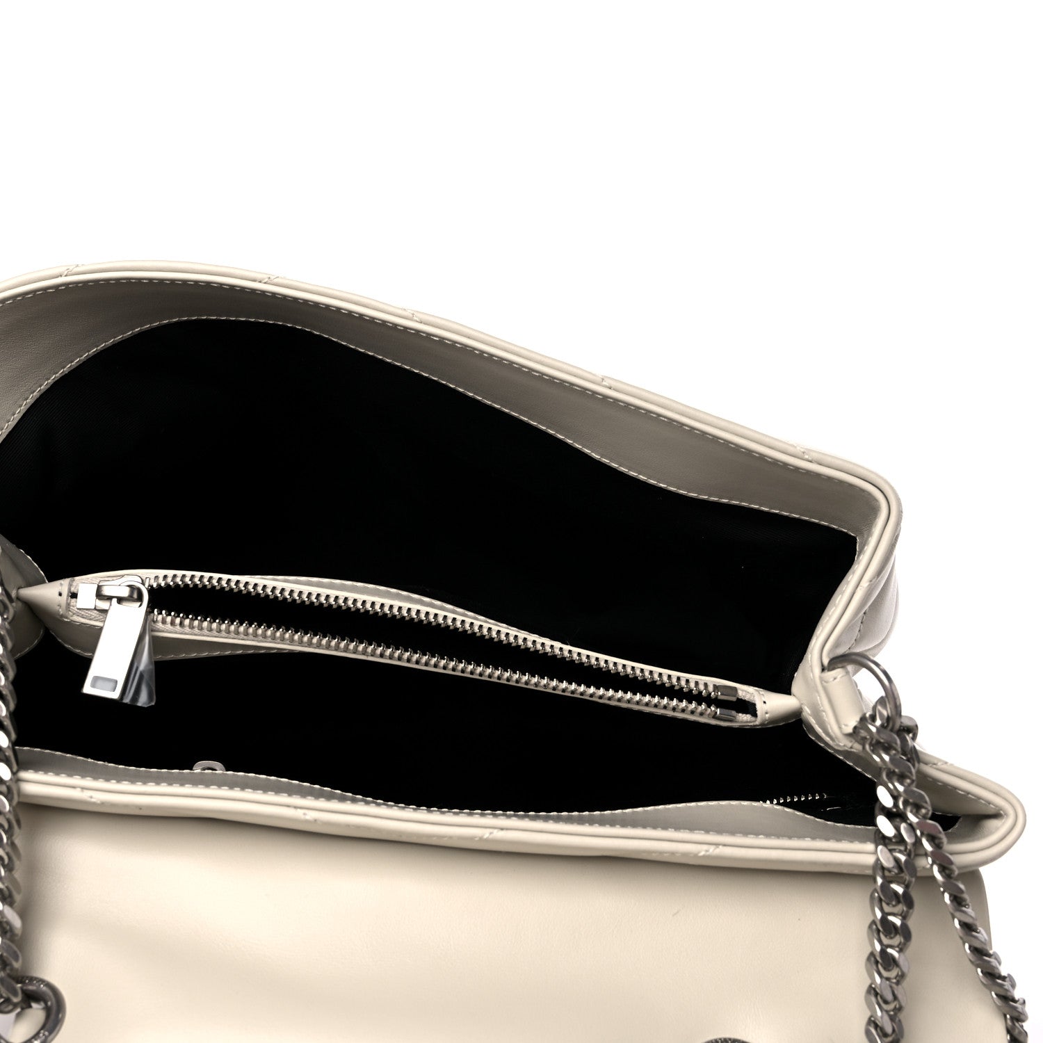 Saint Laurent Calfskin Y Quilted Monogram Medium Loulou Chain Satchel Ivory 5 of 9