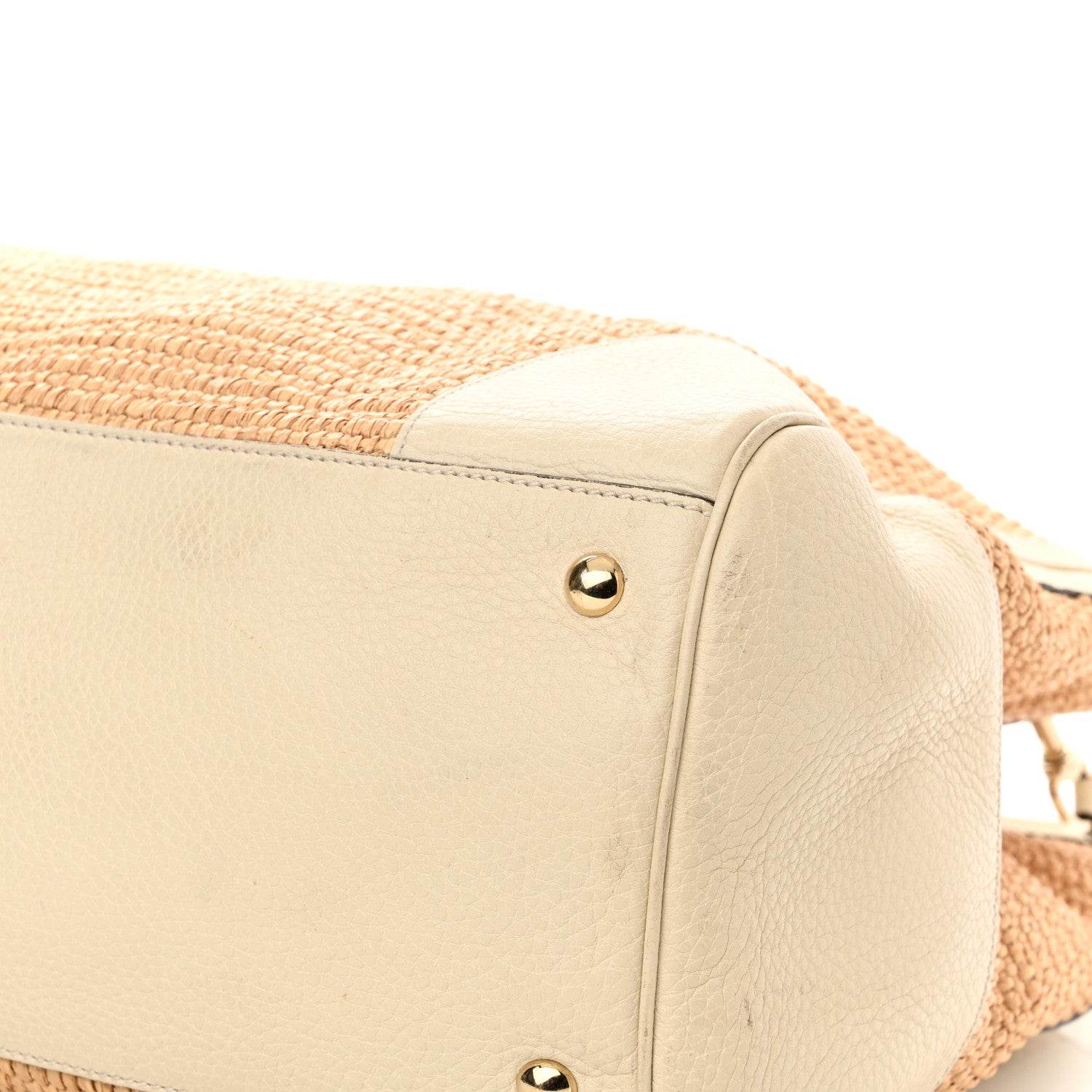 Gucci Calfskin Straw Large Bamboo Shopper Tote Natural 12 of 13