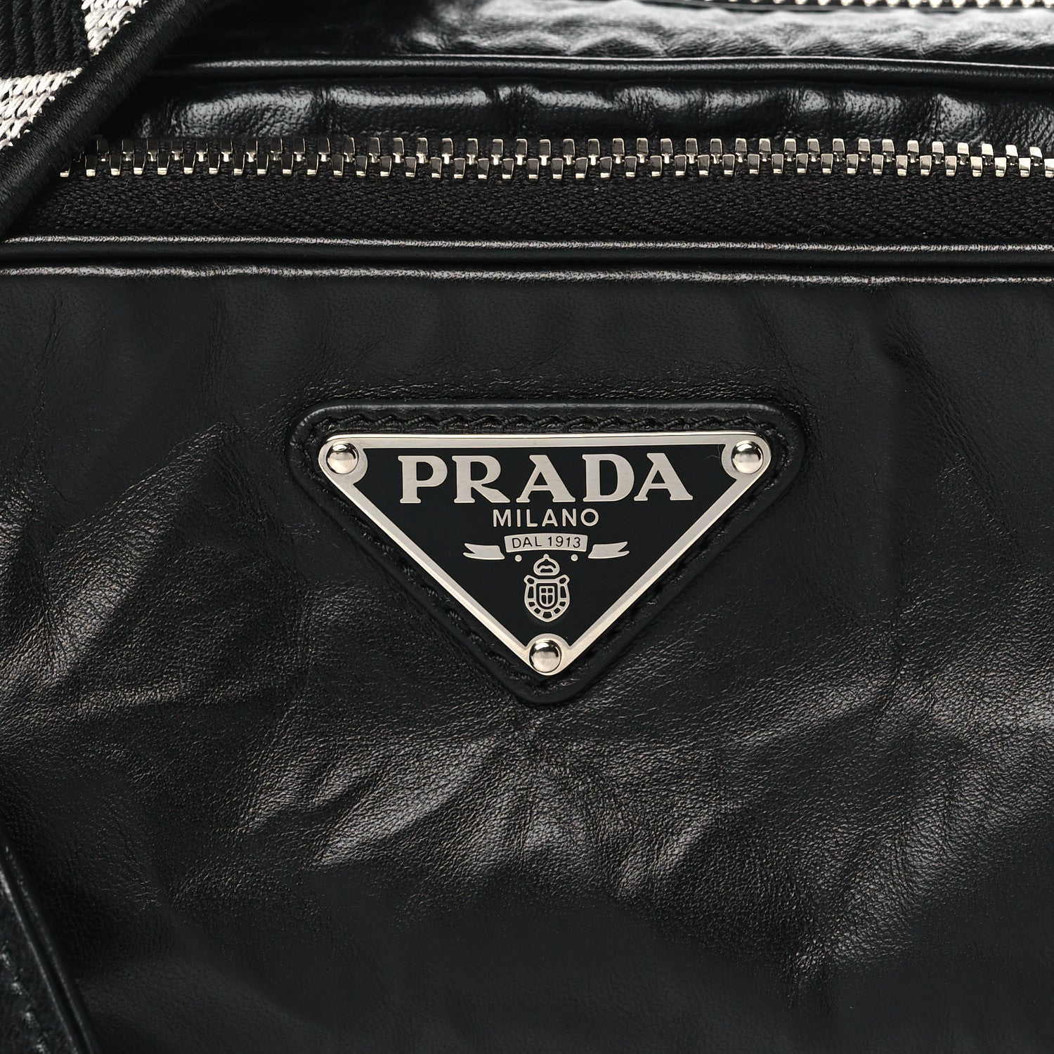 Prada Nappa Antique Multi-Pocket Shoulder Bag Black 7 of 9