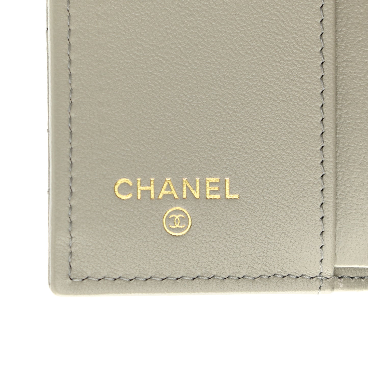 Lambskin Quilted Small Flap Wallet Grey