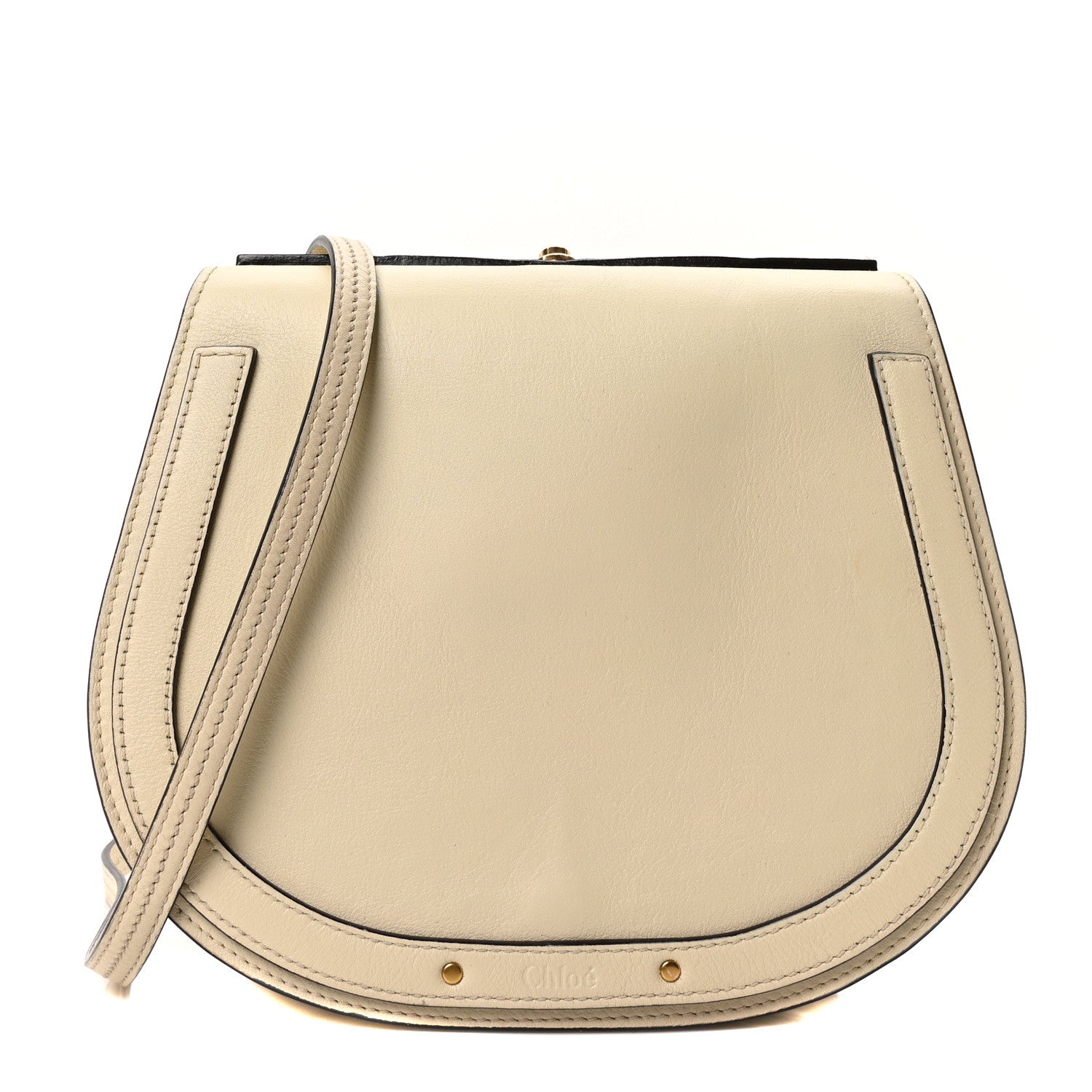 Chloe Calfskin Suede Medium Nile Bracelet Bag Off White 1 of 10
