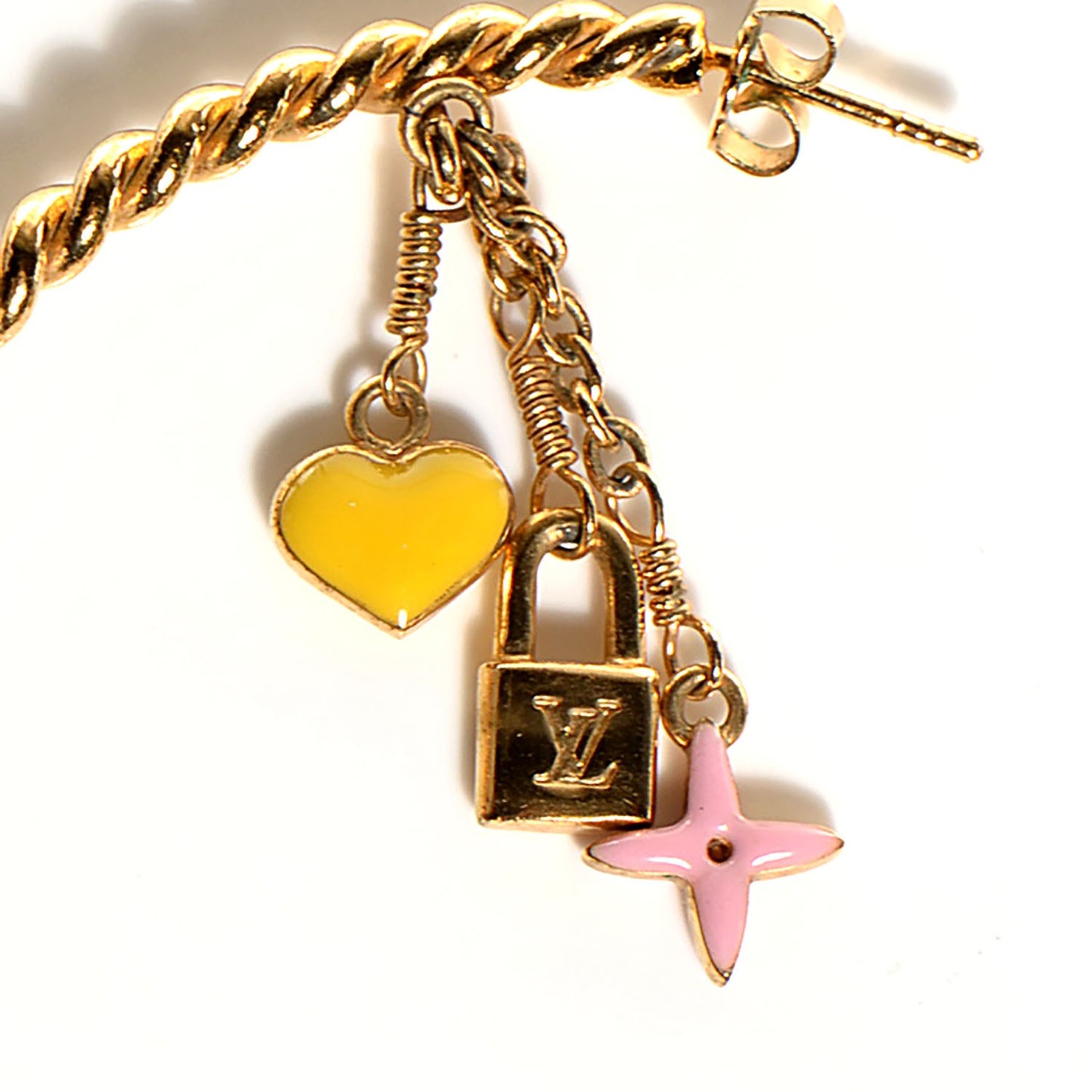 Sweet Monogram Creole Hoop Earrings Gold