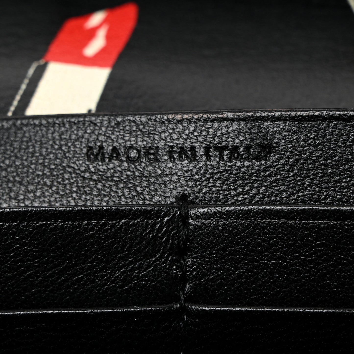 Calfskin Lipstick Print Classic Monogram Kate Wallet On Chain Black