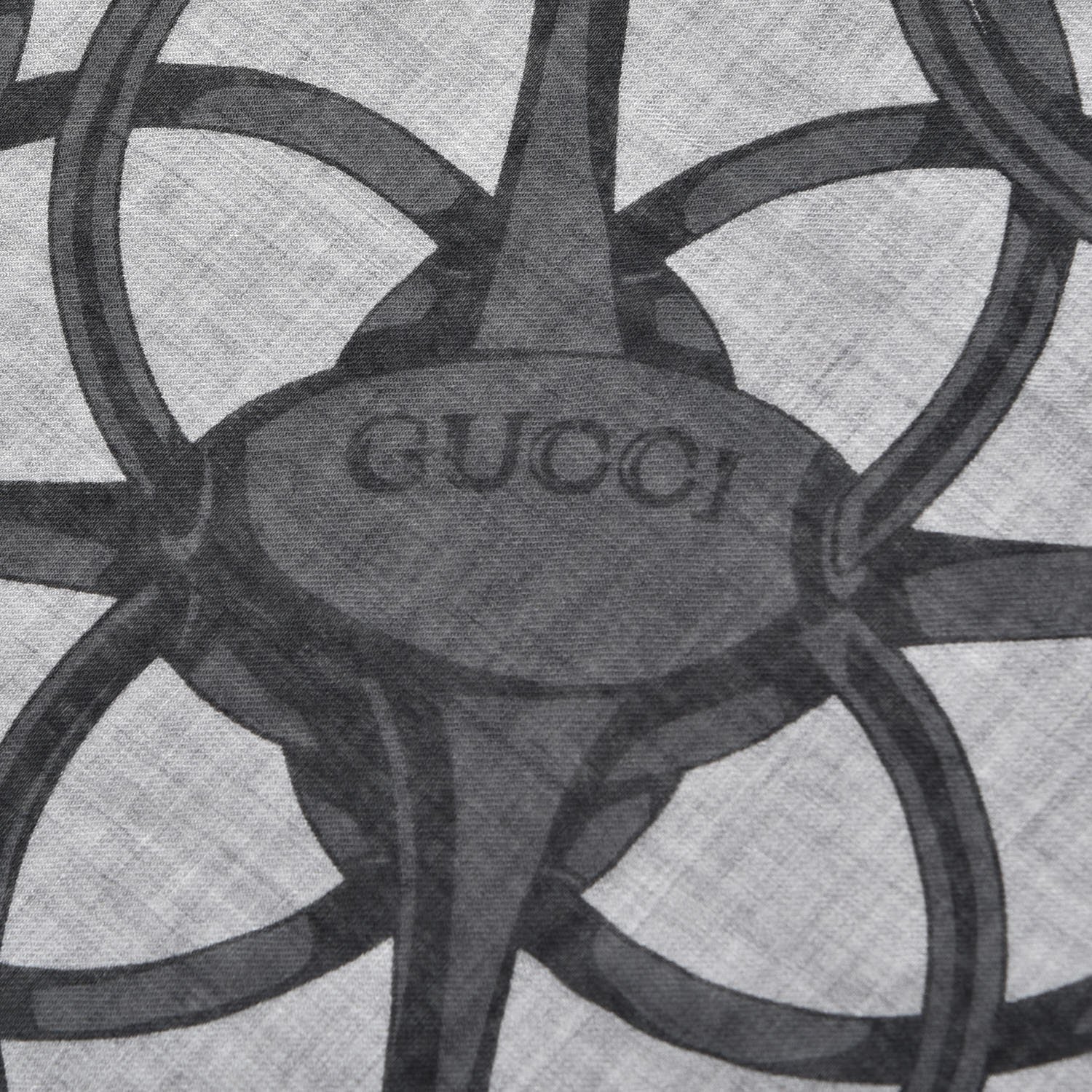 Gucci Modal Wool Hildash Square Shawl Zinc Medium Grey 5 of 5