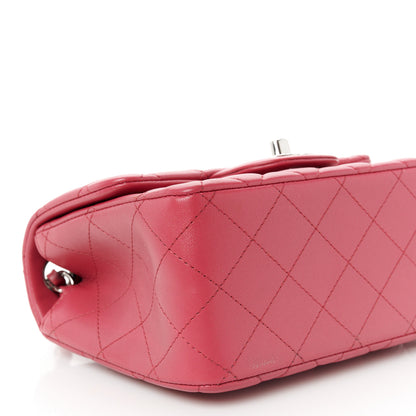 Chanel Lambskin Quilted Mini Square Flap Dark Pink 10 of 11