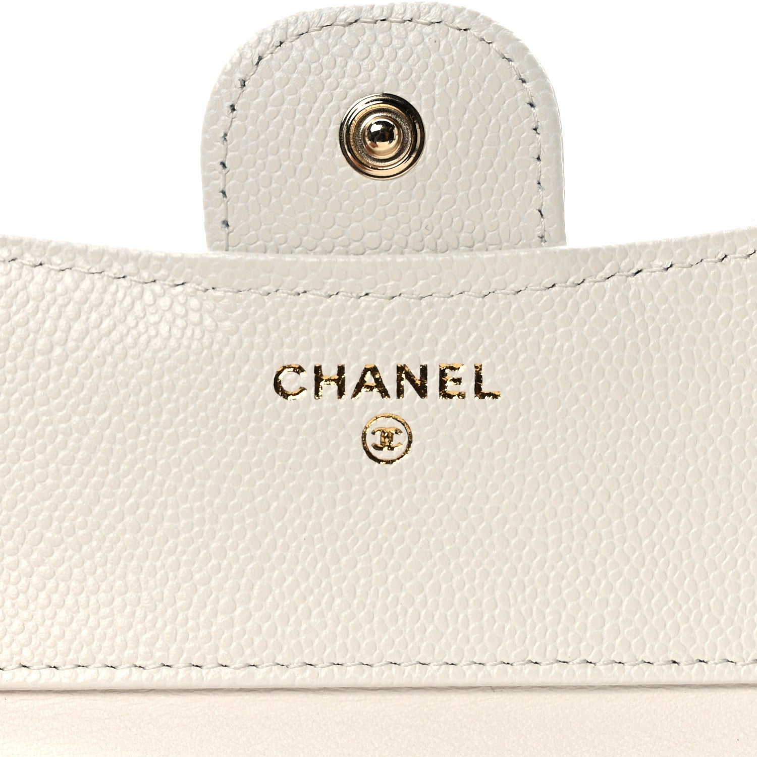 Chanel Caviar Quilted Compact Flap Wallet White 6 of 7